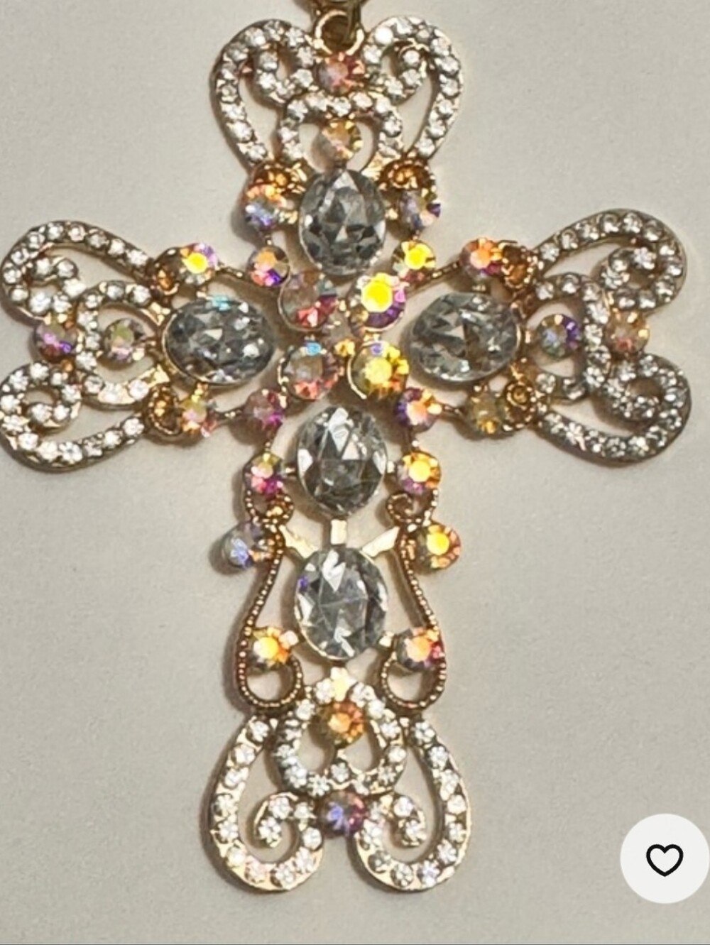 Crystal Cross Bag Charm/Keychain - Gold Tone NWOT - Picture 3 of 3